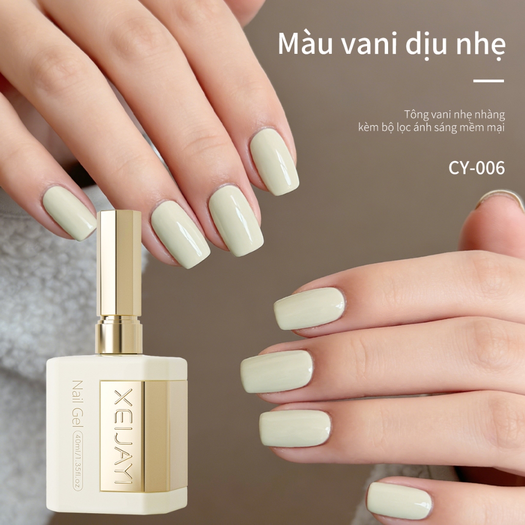 XEIJAYI 40ml - Sơn móng tay dạng gel màu vani, bền màu, phù hợp cho salon và các dự án DIY tại nhà.