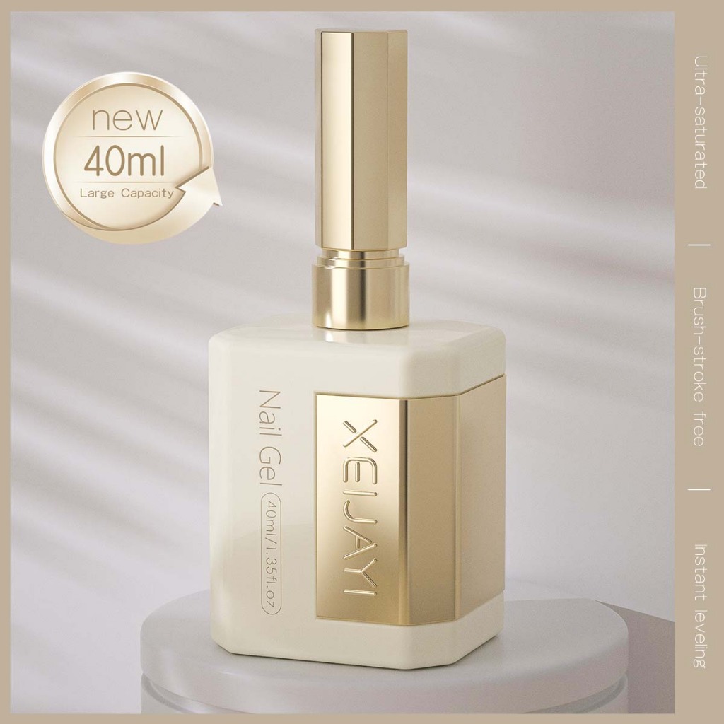 XEIJAYI 40ml - Sơn móng tay dạng gel màu kaki nhạt mới, độ bóng lâu trôi, phù hợp với mọi tông da.