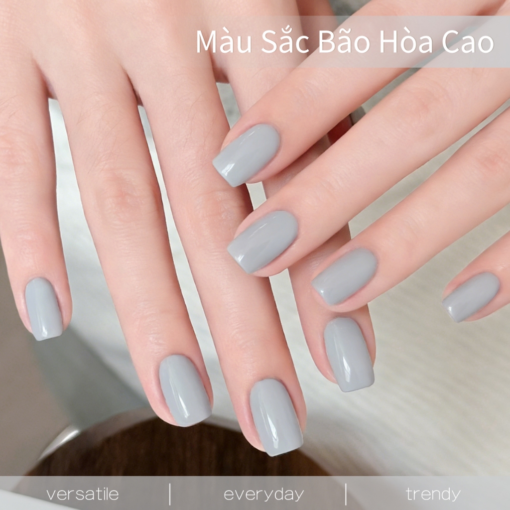 XEIJAYI 40ml-Sơn móng tay dạng gel màu xám trắng mới, bền màu và bóng mượt, thích hợp cho việc tự làm nghệ thuật vẽ móng