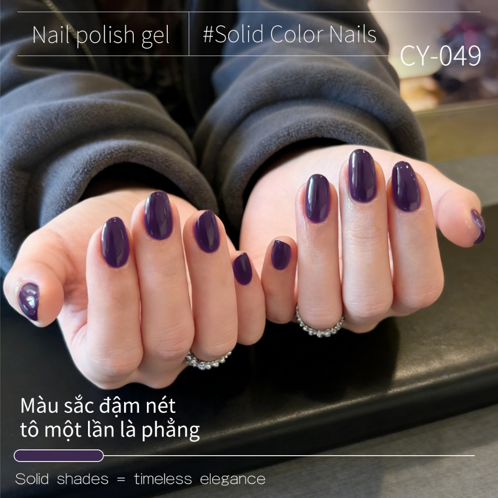 XEIJAYI 40ml - Sơn móng tay dạng gel màu tím đậm mới, bền màu và thích hợp sử dụng tại salon.