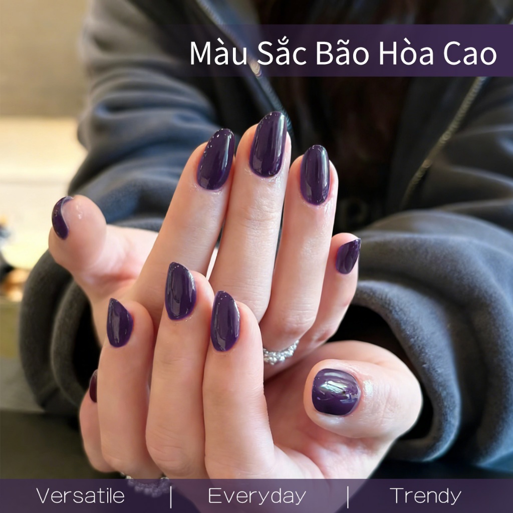 XEIJAYI 40ml - Sơn móng tay dạng gel màu tím đậm mới, bền màu và thích hợp sử dụng tại salon.