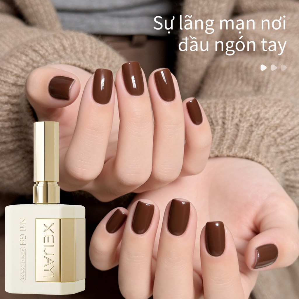 XEIJAYI 40ml-Sơn móng tay dạng gel màu nâu sô cô la mới,thích hợp cho việc tự làm nghệ thuật vẽ móng