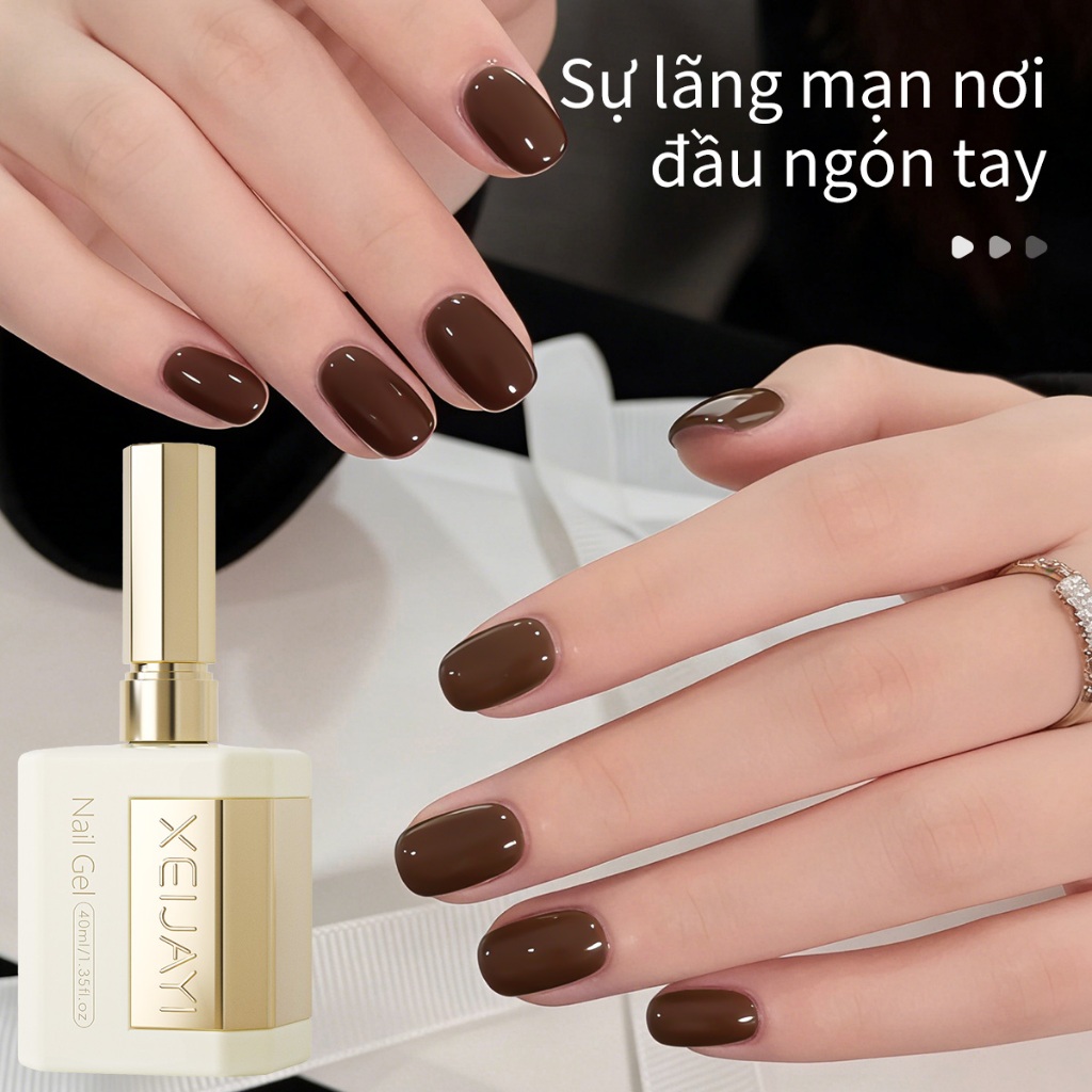 XEIJAYI 40ml - Sơn móng tay dạng gel màu nâu mocha mới, bền màu và bóng mượt, thích hợp cho việc làm móng tay DIY