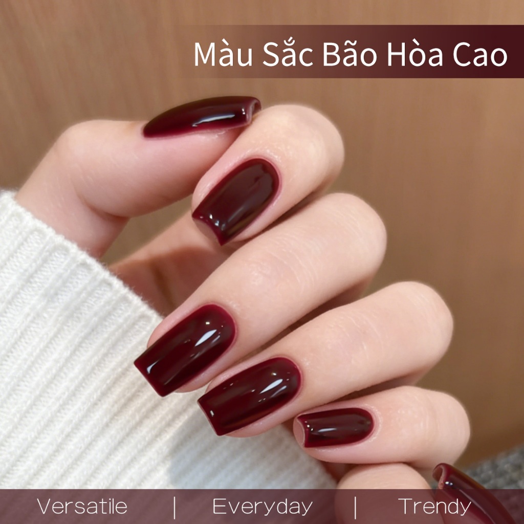 XEIJAYI 40ml - Sơn móng tay dạng gel màu đỏ anh đào đậm cổ điển, bền màu và bóng mượt, thích hợp sử dụng hàng ngày.