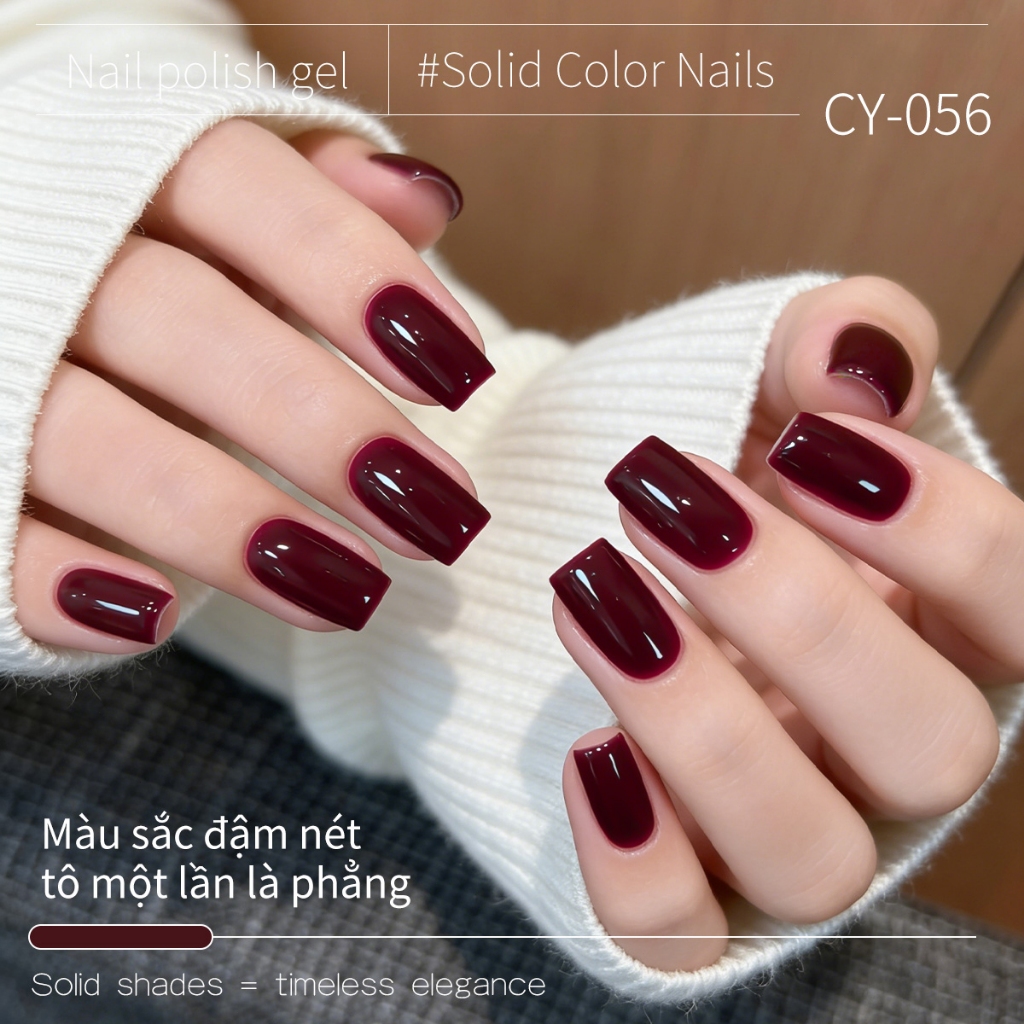 XEIJAYI 40ml - Sơn móng tay dạng gel màu đỏ anh đào đậm cổ điển, bền màu và bóng mượt, thích hợp sử dụng hàng ngày.