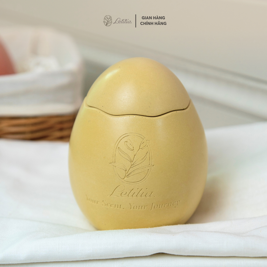Nến Thơm Cao Cấp Letitia Sunny Egg Giúp Thư Giãn, Dễ Chịu, Làm Quà Tặng Size 130g