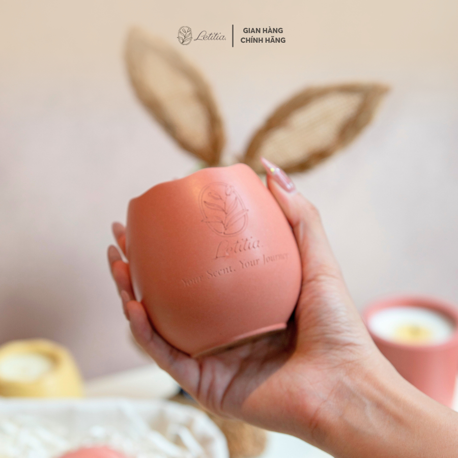Nến Thơm Cao Cấp Letitia Pink Fairy Egg Letitia Giúp Thư Giãn, Dễ Chịu, Làm Quà Tặng Size 130g