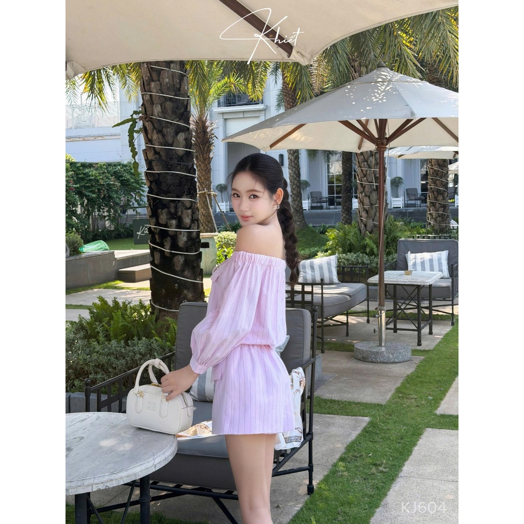 Jumpsuit Khiết chất line kẻ sọc hồng phong cách mùa hè nữ tính - năng động KJ604 KJ604A