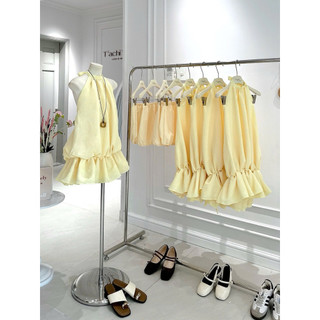 SEP House - Đầm yếm cột nợ hở lưng dáng bí bồng bềnh nhún eo tùng xoè kèm quần bảo hộ trẻ trung, trendy mùa hè