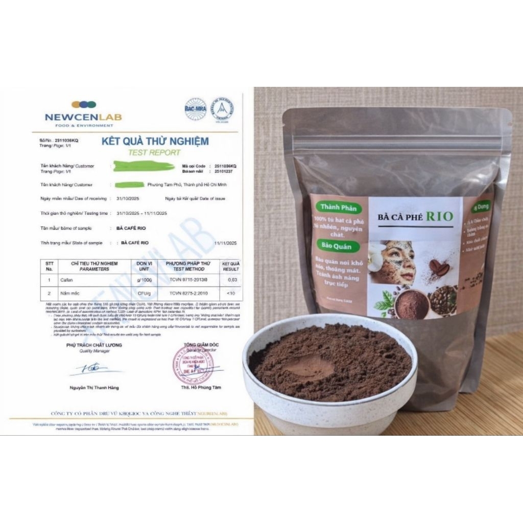 Combo 10kg bã cafe nguyên chất, có Giấy Kiểm Định, tặng 20% khối lượng