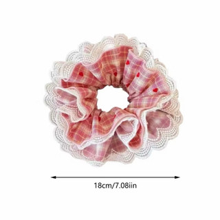 [Handmade] Scrunchies cột tóc tiểu thư xinh xắn họa tiết quả dâu nhí chất liệu vải thô cotton