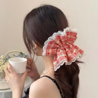 [Handmade] Scrunchies cột tóc tiểu thư xinh xắn họa tiết quả dâu nhí chất liệu vải thô cotton