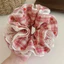 Scrunchies cột tóc tiểu thư xinh xắn họa tiết quả dâu nhí chất liệu vải thô cotton