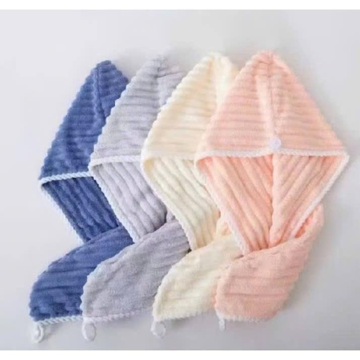 Khăn quấn tóc siêu thấm hút nhanh khô – Mũ ủ tóc microfiber mềm mại, tiện lợi sau khi gội đầu