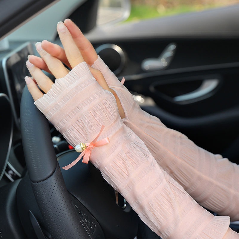 Găng tay chống nắng nữ ren cao cấp – Bao tay chống UV, đi xe máy, thời trang thoáng mát, chống nắng nhẹ