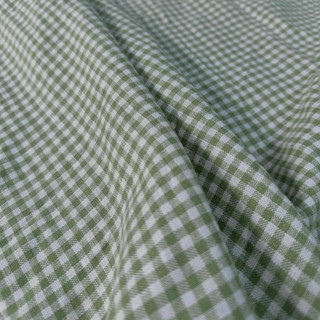 Vải Linen Bột Xanh Hoạ Tiết Caro Nhí Mềm Rũ Khổ 1m40