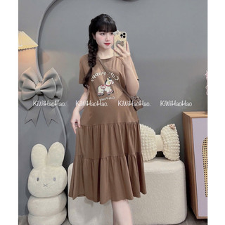 VÁY BẦU CỘC TAY COTTONG IN HÌNH NGỰA TO - 3 Màu ⚡RẺ VÔ ĐỊCH⚡