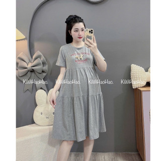 VÁY BẦU CỘC TAY COTTONG 3 Tầng IN Ngựa Nổi - 3 Màu⚡RẺ VÔ ĐỊCH⚡