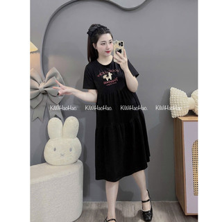 VÁY BẦU CỘC TAY COTTONG 3 Tầng IN Ngựa Nổi - 3 Màu⚡RẺ VÔ ĐỊCH⚡