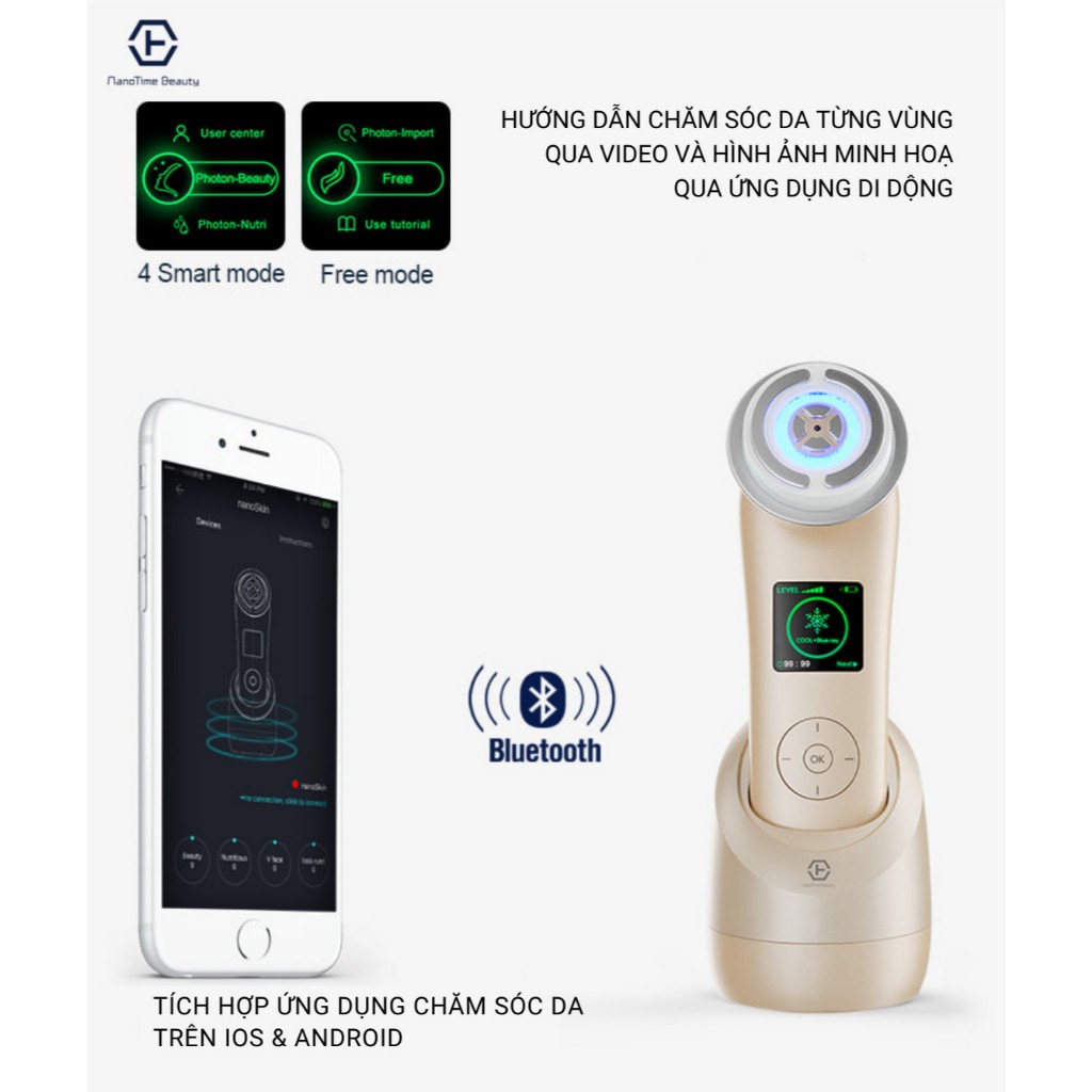 Máy đẩy tinh chất nâng cơ trẻ hoá da công nghệ Photon RF thông minh NanoTime F81E