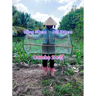 Combo 2c lờ cá 50x100cm (1 mét) - không kèm cây chống