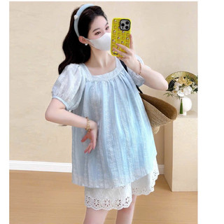 ÁO BẦU CỘC TAY TĂM XƯỚC IN HOA CỔ VUÔNG DÁNG BBD - 2 Màu ⚡RẺ VÔ ĐỊCH⚡