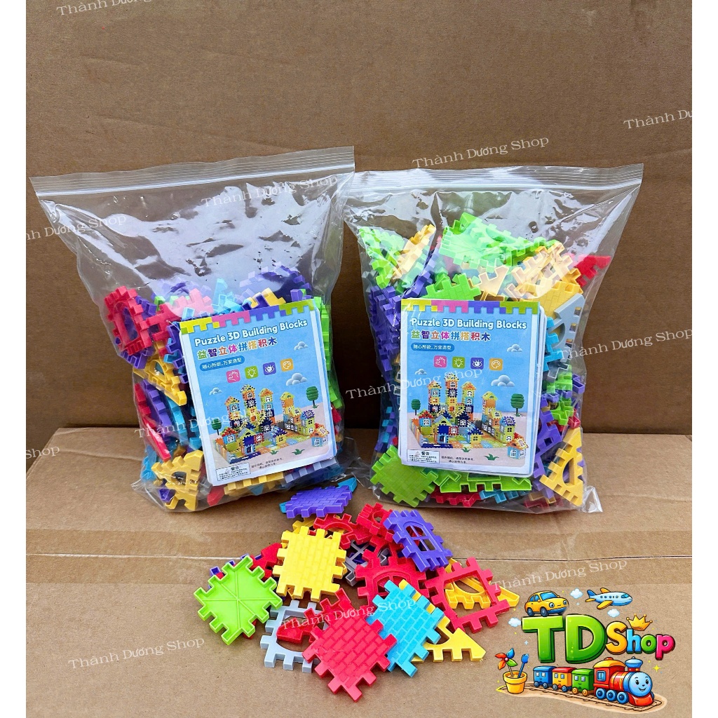 Bộ xếp hình 3D Puzzle Building Blocks 150 chi tiết – Đồ chơi lắp ghép thông minh cho bé, phát triển tư duy, sáng tạo