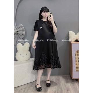 VÁY BẦU CỘC TAY MÌ NƠ CHÂN VÁY PHỐI REN - 3 Màu 💥Freeship💥
