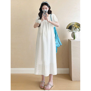 VÁY BẦU CỘC TAY DŨI IM HOA DÁNG XUÔNG CỔ VUÔNG - 3 Màu 💥Freeship💥