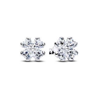Hoa Tai Nụ Bạc Pandora Cỏ Bốn Lá Biểu Tượng Tình Yêu Và May Mắn