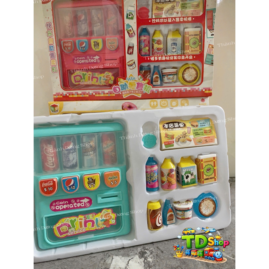 Máy Bán Nước Tự Động Đồ Chơi Cho Bé Có Xu – Máy Bán Hàng Mini, Đồ Chơi Giả Lập Siêu Thị Cho Trẻ - 6619