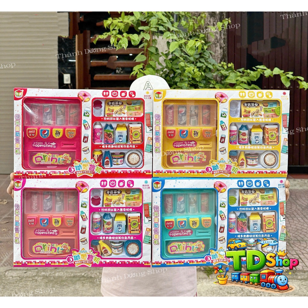 Máy Bán Nước Tự Động Đồ Chơi Cho Bé Có Xu – Máy Bán Hàng Mini, Đồ Chơi Giả Lập Siêu Thị Cho Trẻ - 6619