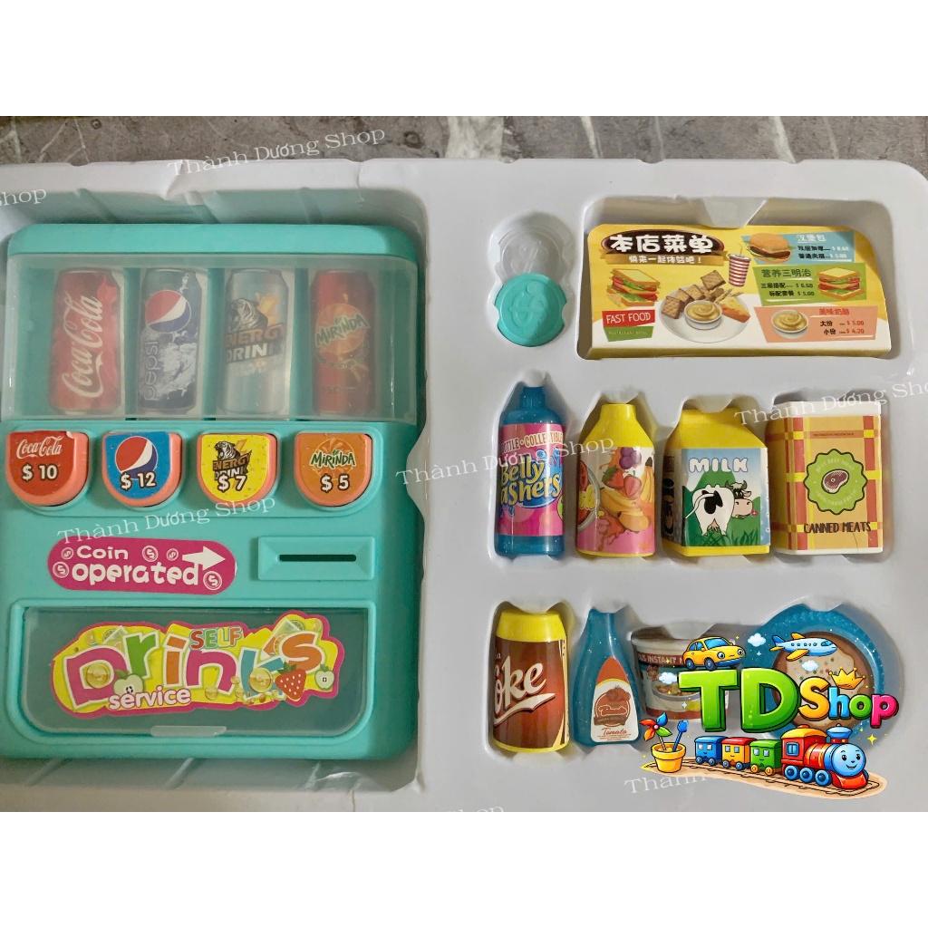 Máy Bán Nước Tự Động Đồ Chơi Cho Bé Có Xu – Máy Bán Hàng Mini, Đồ Chơi Giả Lập Siêu Thị Cho Trẻ - 6619