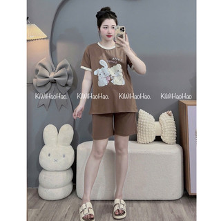 Bộ bầu - bộ sau sinh - BỘ ĐÙI COTTONG IN HÌNH HAI CON THỎ - 4 Màu & Quần Có Chun Chỉnh 💥Freeship💥