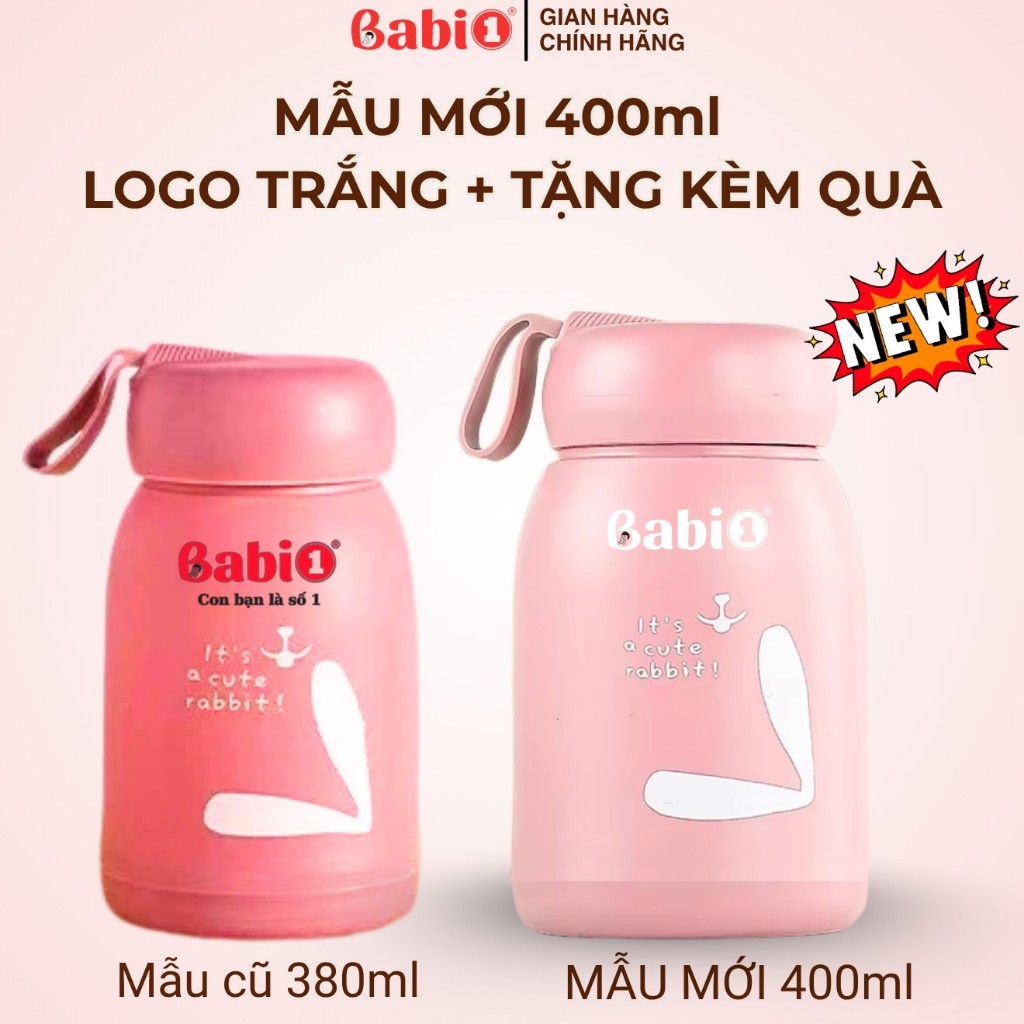 Bình Nước Giữ Nhiệt Lõi Thủy Tinh Babi1 400ml – Trữ Sữa Đựng Nước Cho Mẹ Sau Sinh, Bé Đi Học