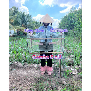 Combo 5c lờ cá vành nhựa 40*75 - không kèm cây chống