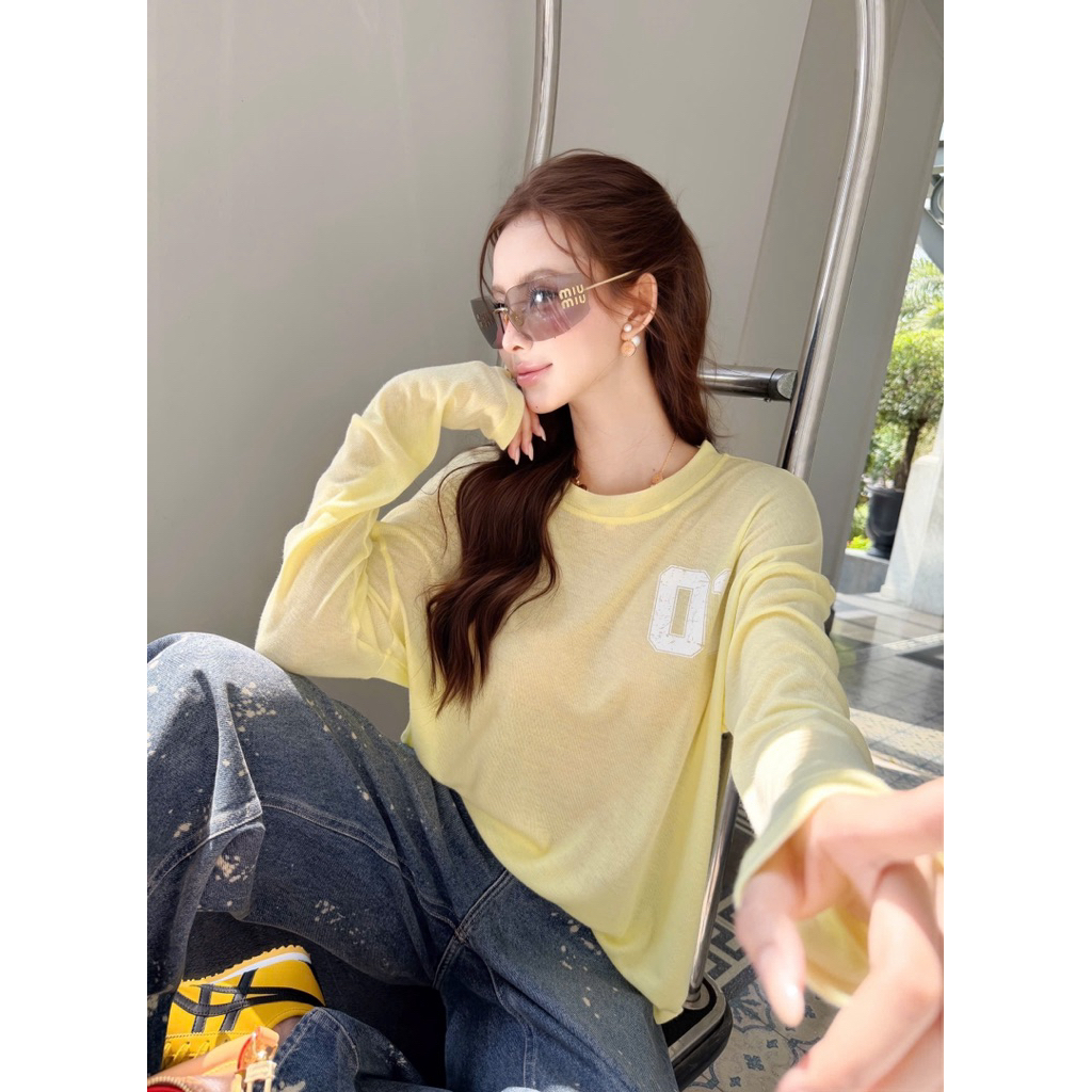 Quần jeans suông wash vẩy sơn Trân Ali