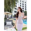Đầm body ba lỗ phối màu gấu rách dáng dài