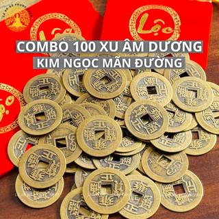[GIÁ SỈ] Combo 100 Xu Âm Dương Phong Thuỷ Chuẩn Đồng Thau Loại Đẹp