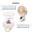 Quạt tích điện mini có đèn ngủ và kẹp VTEK, quạt tích điện, quạt mini để bàn pin 15 tiếng