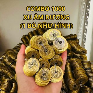 [GIÁ SỈ] Combo 1000 Xu Âm Dương Phong Thuỷ Chuẩn Đồng Thau Loại Đẹp - (1 BÓ NHƯ HÌNH)