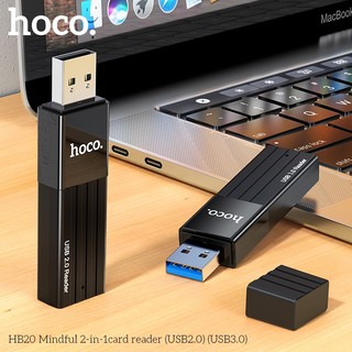 Đầu đọc thẻ nhớ 2.0 Hoco HB20 Mindful - hỗ trợ khe microSD/SD (Đen)