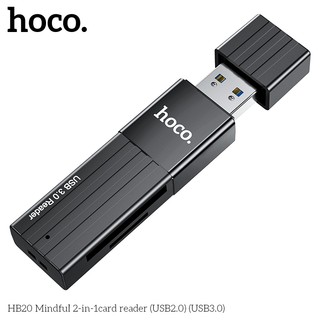 Đầu đọc thẻ nhớ 2.0 Hoco HB20 Mindful - hỗ trợ khe microSD/SD (Đen)