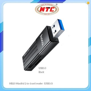 Đầu đọc thẻ nhớ 2.0 Hoco HB20 Mindful - hỗ trợ khe microSD/SD (Đen)