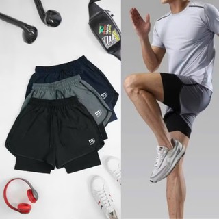 Quần Đùi Nam Thể Thao 2 Lớp Tập Gym Chạy Bộ Bơi Lội Chống Lộ Co Giãn Thoải Mái Thoáng Khí