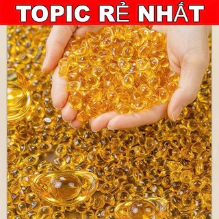 [Giá Sỉ] Combo 100 Thỏi Vàng Thuỷ Tinh Phong Thuỷ Kích Thước 14mm