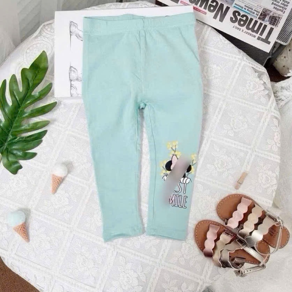 Quần Legging Bé Gái Xuất Dư 9M-7Y (74-128cm), Quần Ôm Co Giãn Mềm Mịn Cho Bé C6032