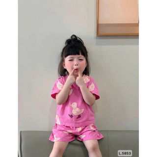 set 3 bộ bé gái hoa nở hồng