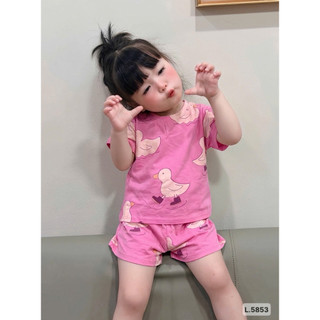 set 3 bộ bé gái hoa nở hồng