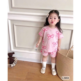 set 3 bộ bé gái hoa nở hồng
